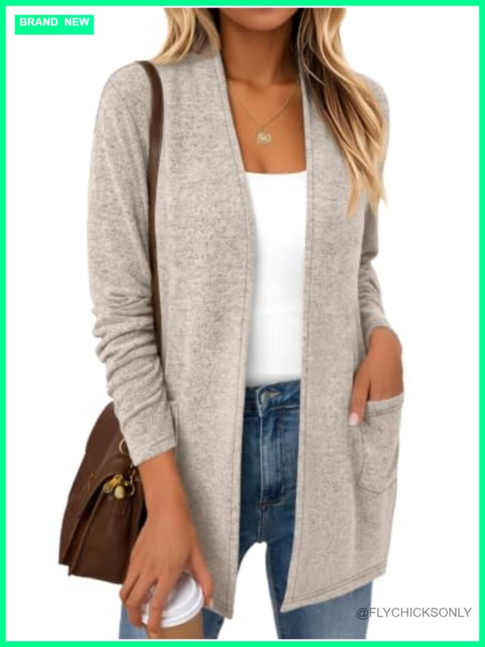 Lightweight Open Front Long Cardigan with Pockets